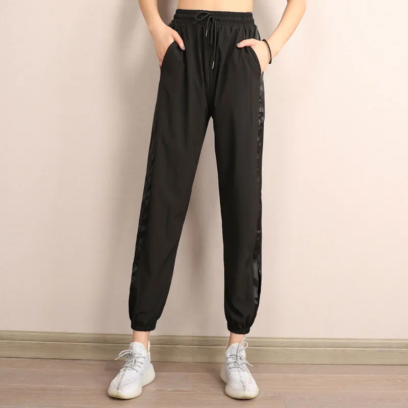 Женские брюки для латиноамериканских танцев черная/зеленая профессиональная