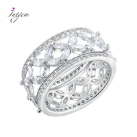 sterling silver 925 ring flower shaped marquise white zircon rings luxury rings wedding party fine jewelry for women wholesale