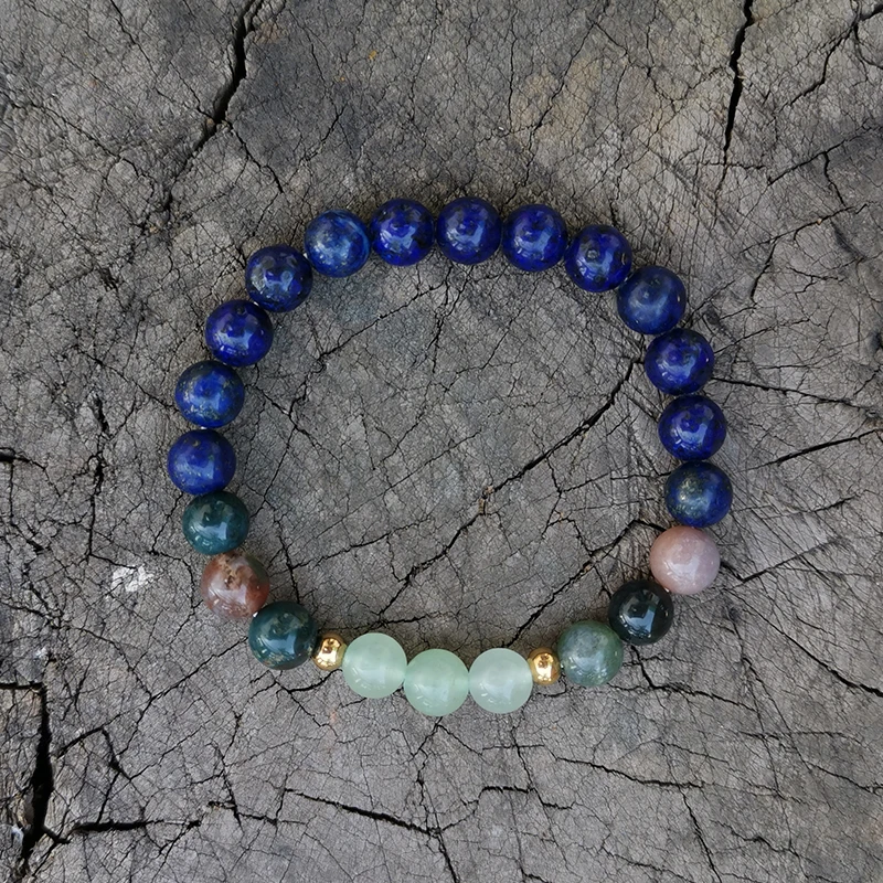 8 мм окрашенный Лапис индийский оникс японская мала синий медитация Mala намаста