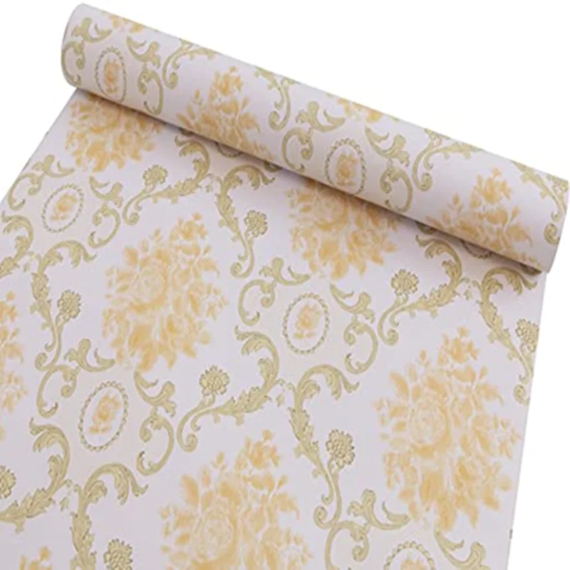 Винтажная Дамасская Цветочная настенная бумага виниловая текстурированная