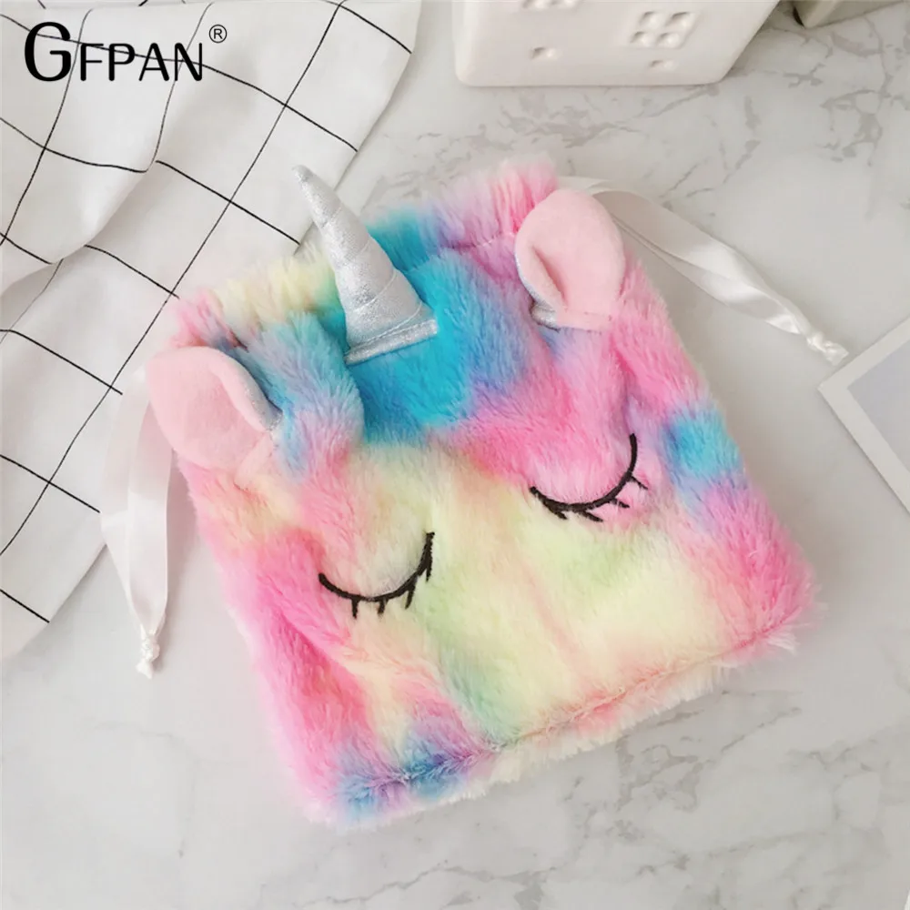 23 см Kawaii Единорог плюшевые мягкие куклы милые животные подушки с лошадью ткань накачки хранения для детей подарки на день рождения - Цвет: draw pocket