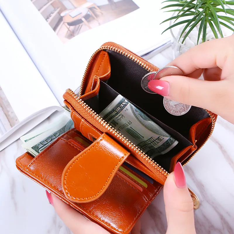 Женский кожаный кошелек для кредитных карт женская сумка монет маленький на