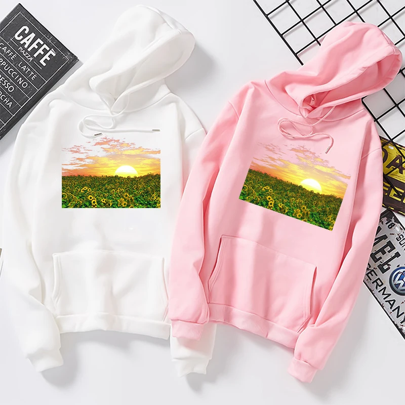 

Male Hip Hop Fleece Long Sleeve Hoodie Slim Fit Sweatshirt Hoodies for Men/Women Sad Sunflower Print Sportswear Hoodies