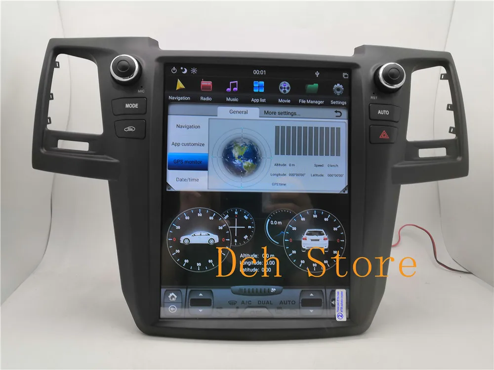 12,1 дюймов вертикальный tesla стиль Android 8,1 автомобильный dvd-плеер gps навигация авто для Toyota Fortuner hilux 2008- Радио Стерео ips