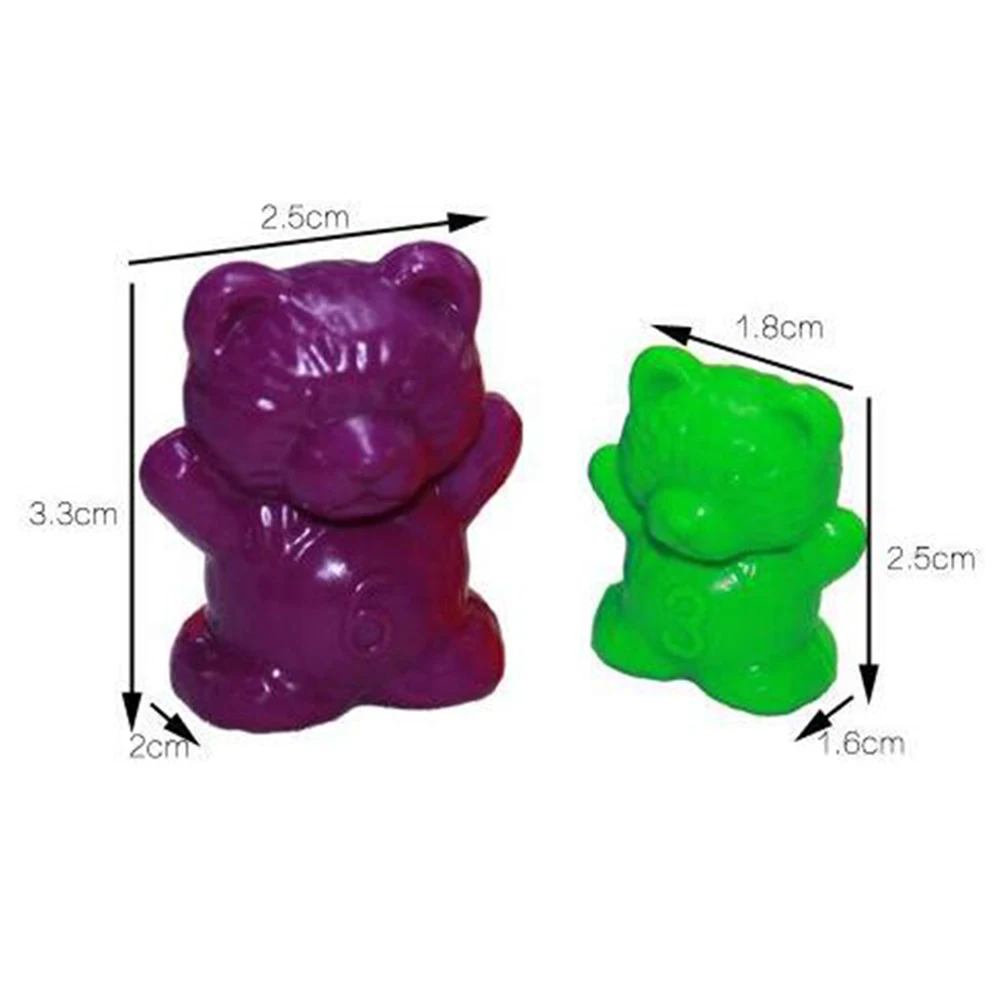 

60Pcs Colorful Bear Shape Counters Toy Baby Educational Toys Montessori Math Learning Chips Counting Numbers Gift for children