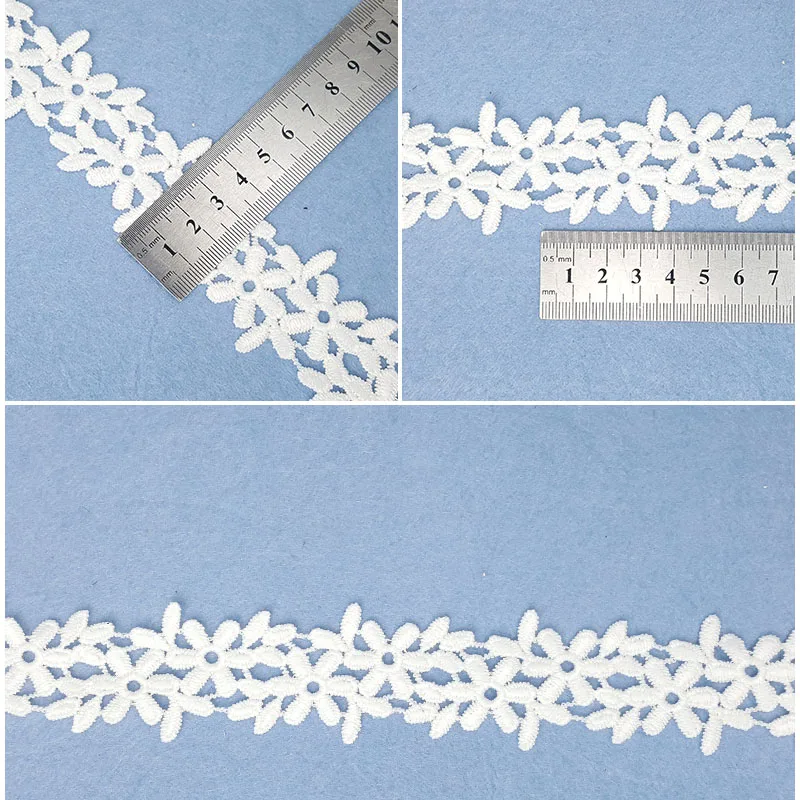 Свадебные кружевные планки Кружева Аппликация границы белый 7 ярдов