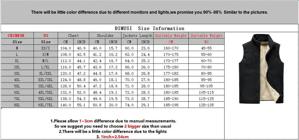 

DIMUSI Mens Vests Casual Winter Fleece Warm Waistcoats Fashion Thermal Vests Sleeveless Jackets Windbreaker Vests Clothing 8XL