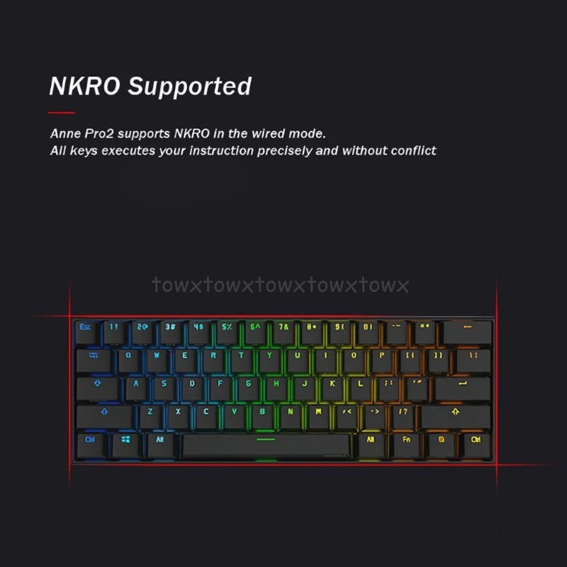 Type-C RGB 61 Keys 60% Mechanical Keyboard Bluetooth-compatible 4.0 Kailh Box Switch Black And White Optional O24 19 dropship | Компьютеры