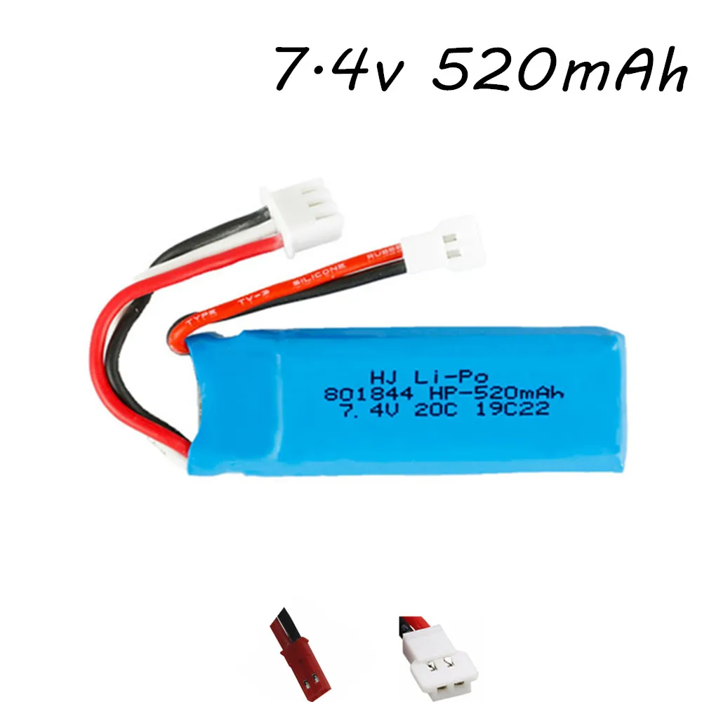 7 4 V 520mAh 20C Lipo батарея для XKA600 части радиоуправляемого самолета 2s v WLtoys K969 K979 K989 K999