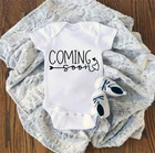 Объявление о ребенке скоро 2022 детские комбинезоны белые боди Женский комбинезон для мальчиков и девочек наряды Одежда 0-24 месяцев