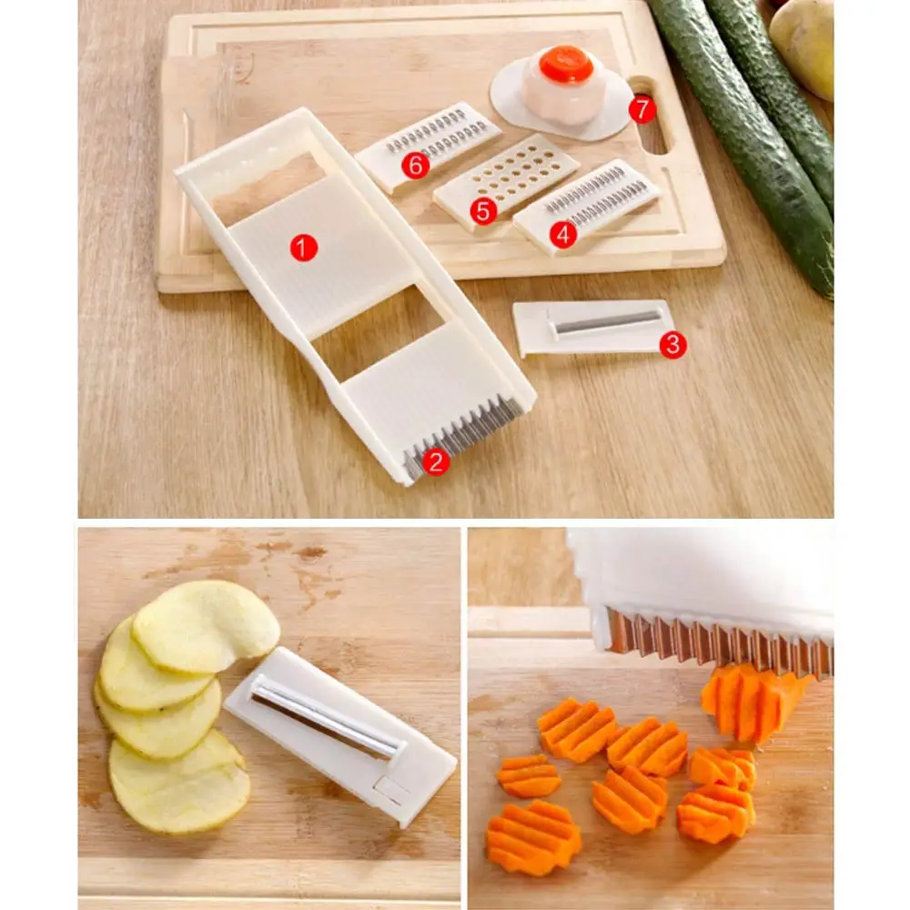 

5 in 1 Stainless Steel Vegetable Grater Slicing Mandoline Vegetable Cutter Multifunctional Adjustable Carrot Grater Onion Dicer