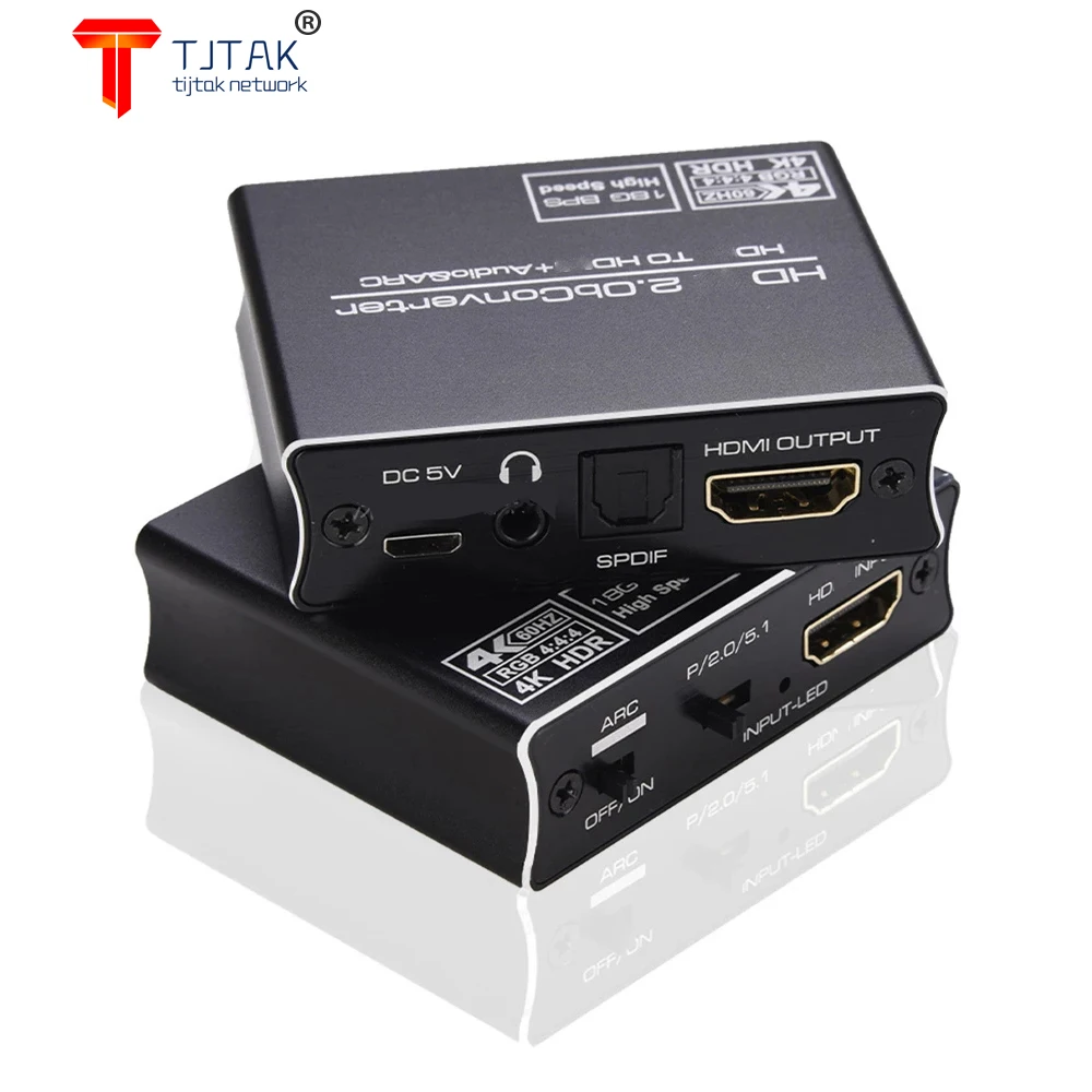 

18Gbps HDMI-compatible 2.0 Audio Extractor 4K 60Hz HDR Loop Output Video Converter Optical TOSLINK SPDIF Audio Adapter RGB 4:4:4