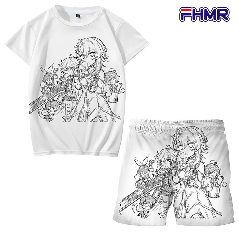 

New Summer Baby Boy Clothes Set Cartoon Short Sleeve T-Shirt+ Pants 2Pcs/Set Children Clothing Suits Girl anime top shorts