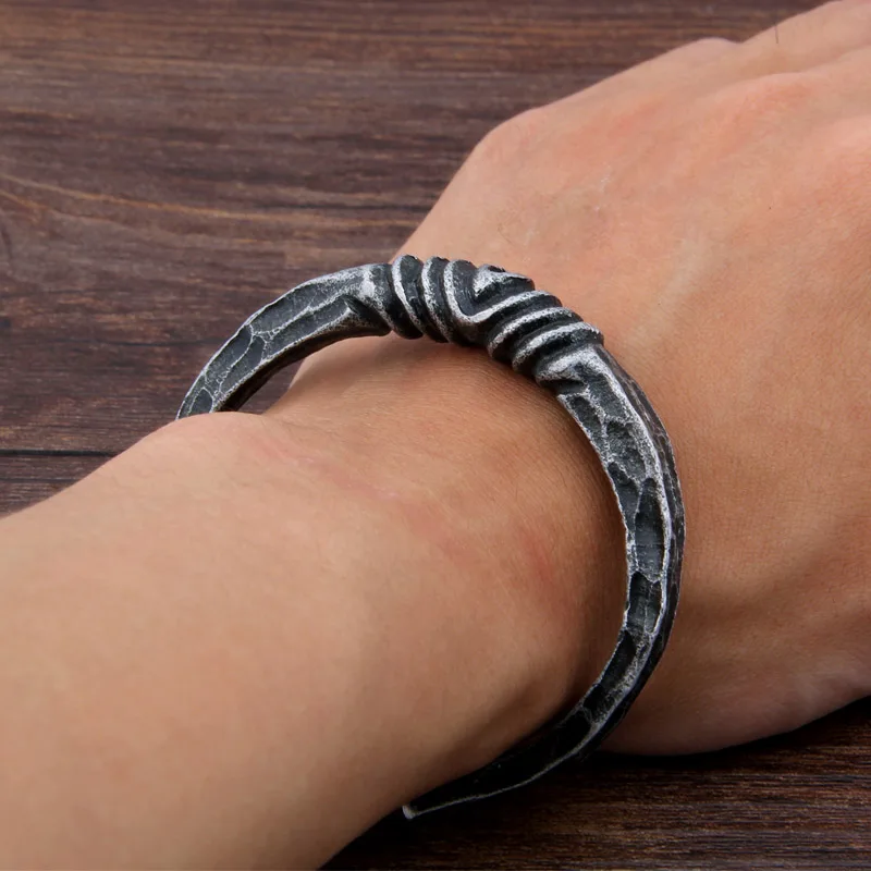 

Yage new arrival Iron Color Deep Gray Viking Bangle as christmas gift