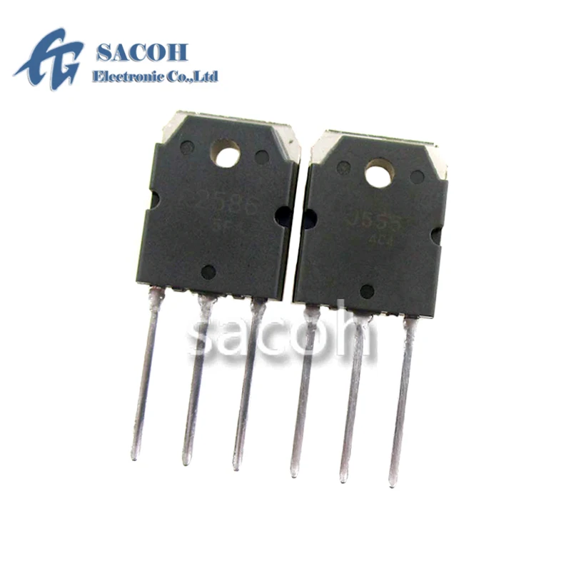 

New Original 5Pairs(10PCS) 2SK2586 K2586 + 2SJ555 J555 TO-3P 60A 60V Nch + Pch Complementary Power MOSFET
