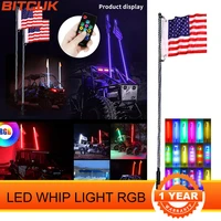 345ft led whip light rgb bendable remote control multi color flagpole lamp for off road vehicles atv utv rzr antenna lights