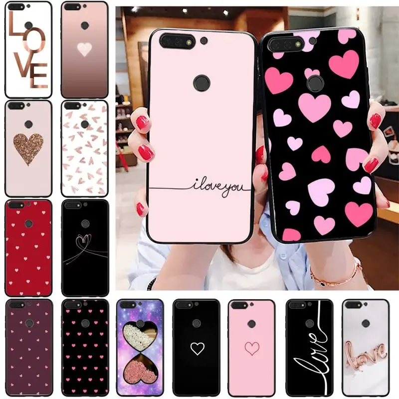 Чехол Babaite с надписью I Love you в виде розового сердца чехол для телефона Huawei Honor 8X 9 10
