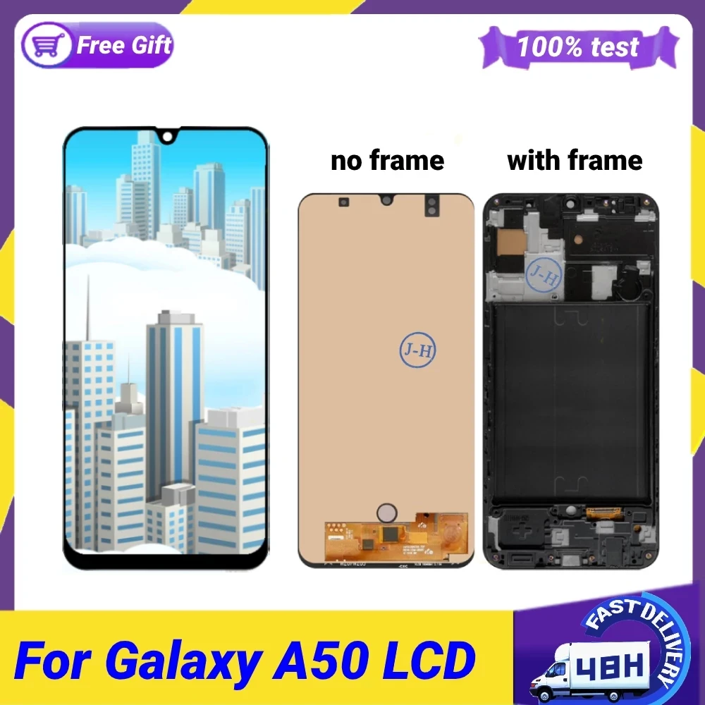 

Super AMOLED For Samsung Galaxy A50 SM-A505FN/DS A505F/DS A505 LCD Display Touch Screen Digitizer With Frame For Samsung A50 lcd
