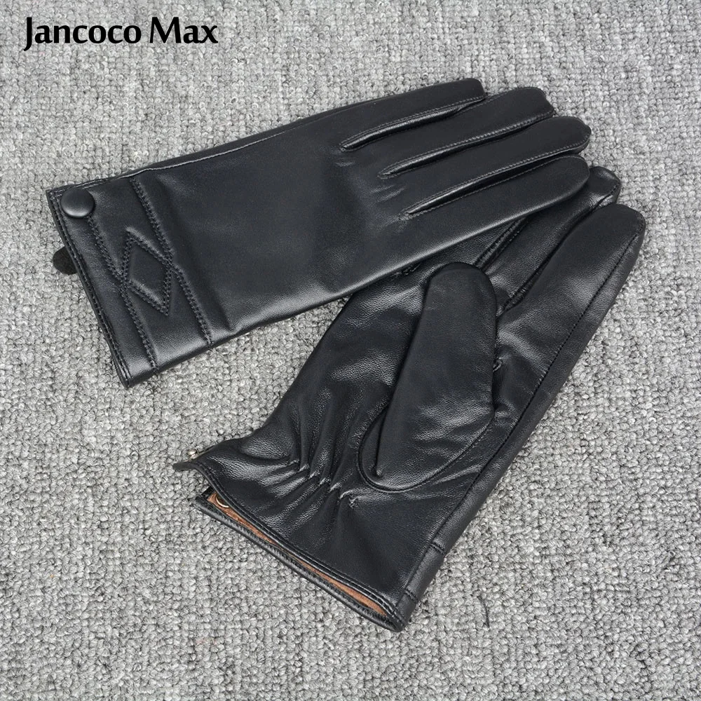 Новое поступление перчатки Jancoco Max из натуральной овечьей кожи для мужчин черные