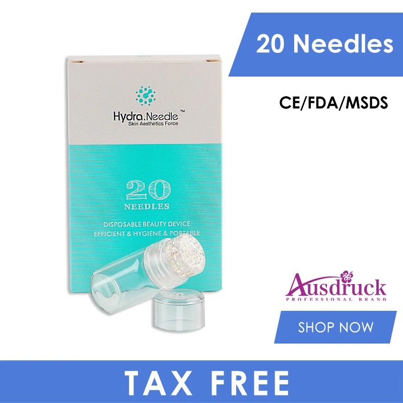 

New Update Hydra 20 Needle Aqua Micro Channel Mesotherapy Titanium Gold Needle Fine Touch System Derma Stamp Serum Applicator