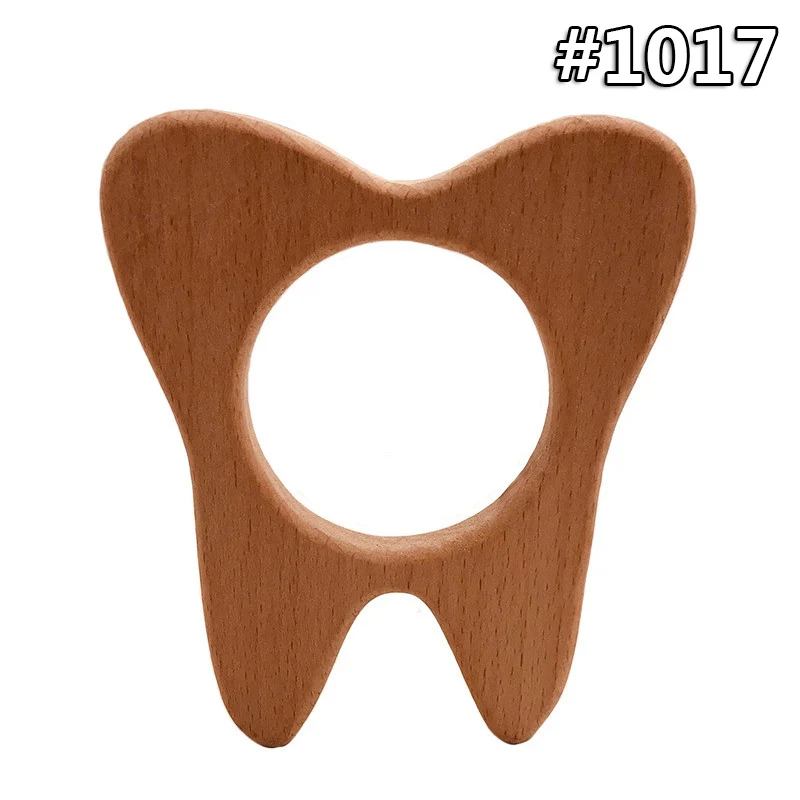 wood teether 1017 Мультфильм Дерево Прорезыватель чистый натуральный животные в форме детские зубные кольца для детей бук Прорезыватель девочка DIY кулон игрушки для новорожденных подарок - Цвет: wood teether 1017