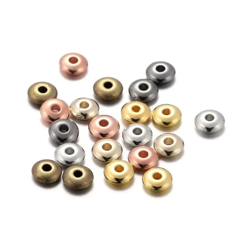 200-400pcs 5mm 6mm Abacus CCB Charm Spacer Beads Wheel Beads Flat Round Loose Beads for Jewelry Making DIY Bracelet Necklace