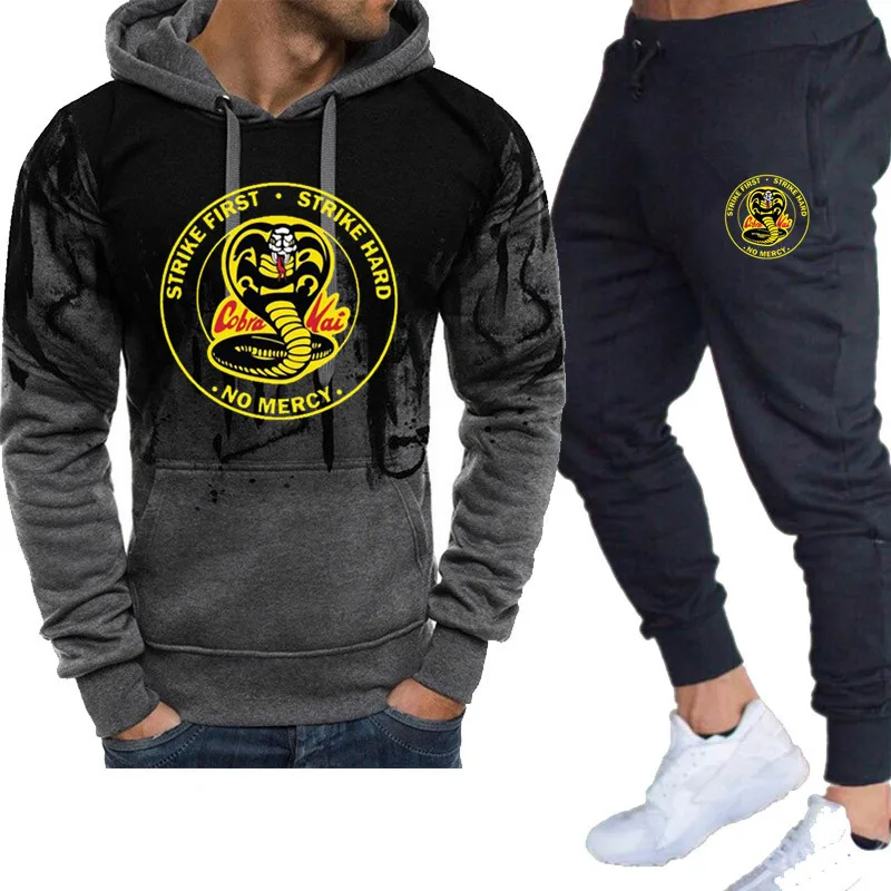 

Men's 2-Piece Set Cobra Model Logo 2021 Spring And Autumn Thin Hooded Sportswear Suit Sportswear Men's Hooded Sweatshirt + Pants
