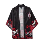 Кимоно в японском стиле, блузка большого размера 2xl, топы с мультяшным принтом Оби юката хаори, японская одежда