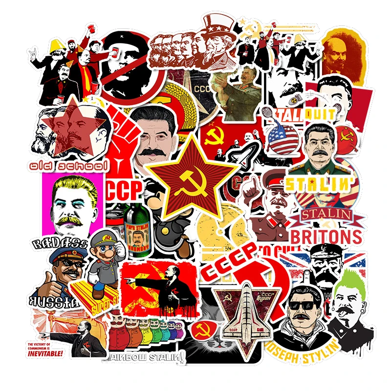 

10/50PCS Mixed Soviet Union Stalin USSR Stickers Waterproof PVC Skateboard Guitar Luggage Motorcycle Sticker Kid Toy Sticker