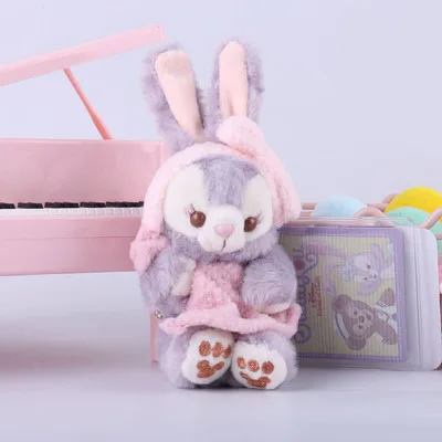 7 Duffy медведь друг и шеллимей желатони кошка Стелла Лу с пальто ткань костюм плюшевая игрушка брелок кольцо 8 см - Цвет: 7