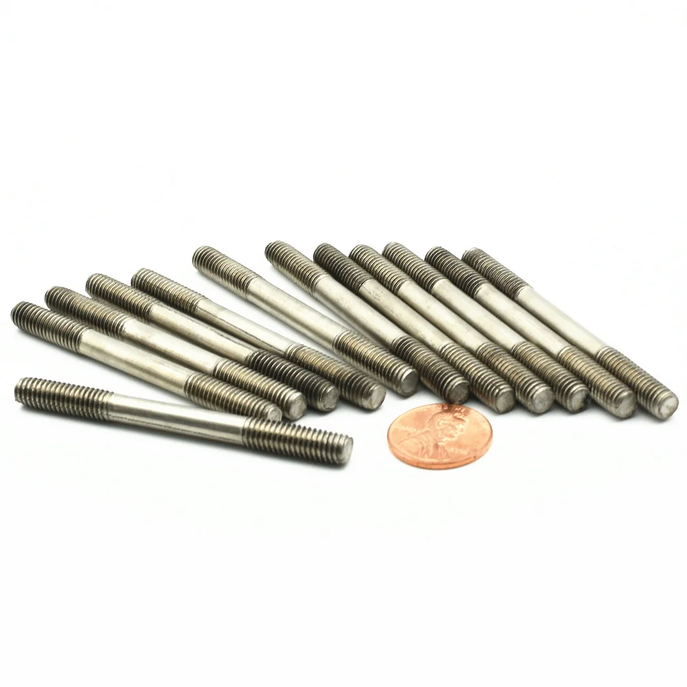 Болт из титана M6 x30 35 40 45 50 55 120 мм Ti Bolts Double Head оригинального цвета, не полированный, с винтом класса 2.