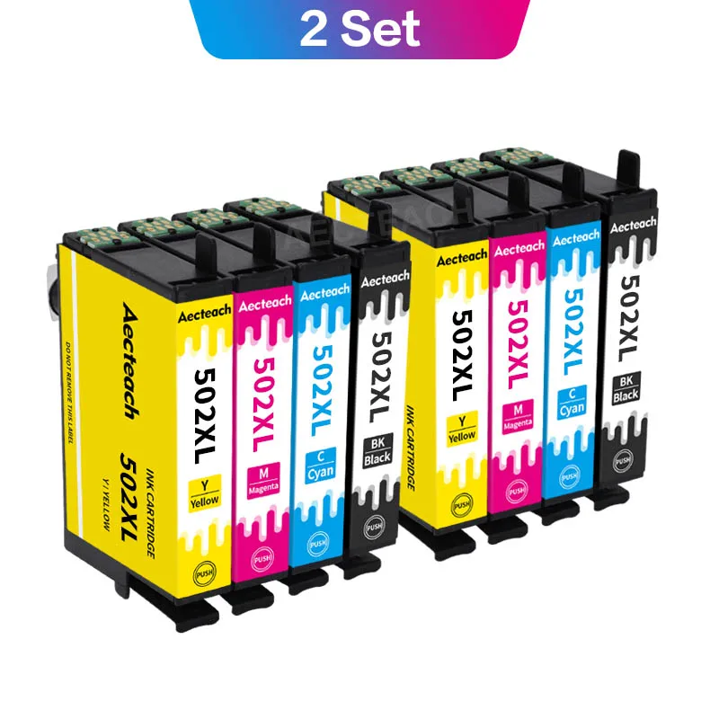 Aecteach Compatible for Epson T502 XL T502XL 502 Ink Cartridges For XP-5105 XP-5100 XP5105 XP5100 WF-2860 WF-2865 Printers | Компьютеры и