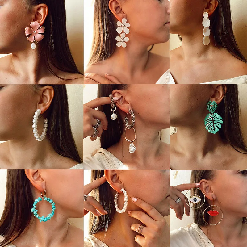 Модные изысканные Висячие серьги для женщин кристалл цветок жемчуг гламур ZA