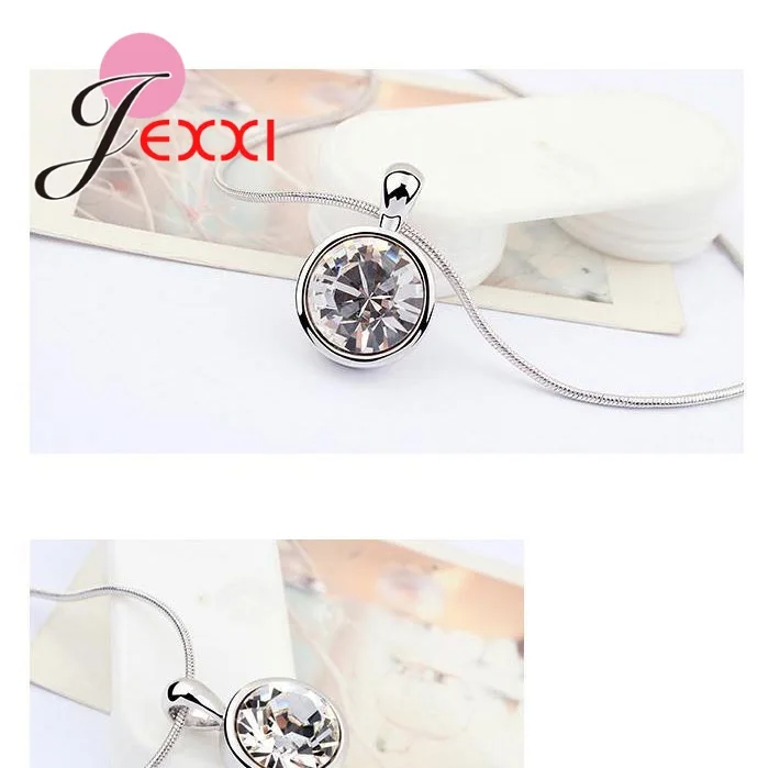 Женский чокер с круглой подвеской ожерелье из стерлингового серебра 925 пробы +