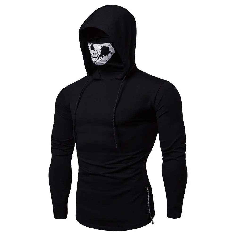 

Winter fashion skull print long-sleeved Men Hoodies Masked Hooded Hoodiess Pullover Hoddie Sweatshirts Vintage hooded sweatshirt