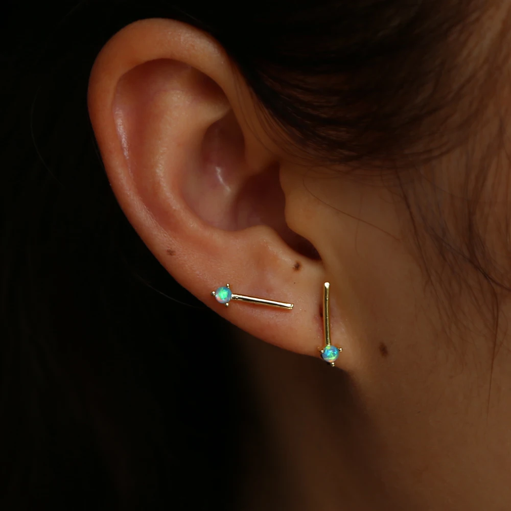 Модные ювелирные изделия разных цветов огненный опал серьги 925 Серебро Бар