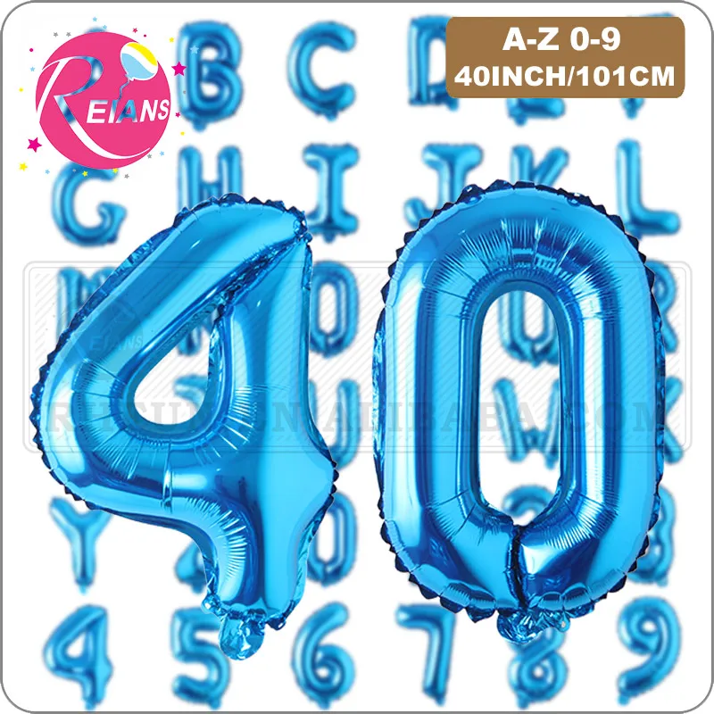 

Blue Happy Birthday party balloons Wedding decorations balloons 40 inch Alphabet Foil Letter balloon kids baby shower supplies