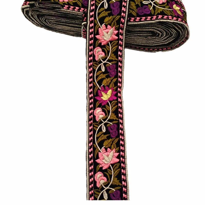 Винтажная Цветочная вышитая отделка в богемном стиле для женской одежды своими