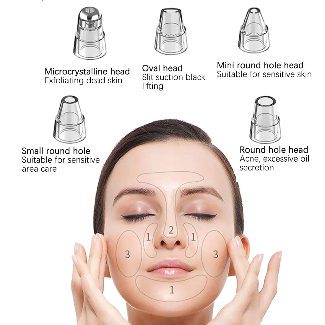

Facial Blackhead Remover Deep Nose Cleaner T Zone Pore Acne Pimple Removal Vacuum Suction Facial Diamond Beauty Clean Skin Tool