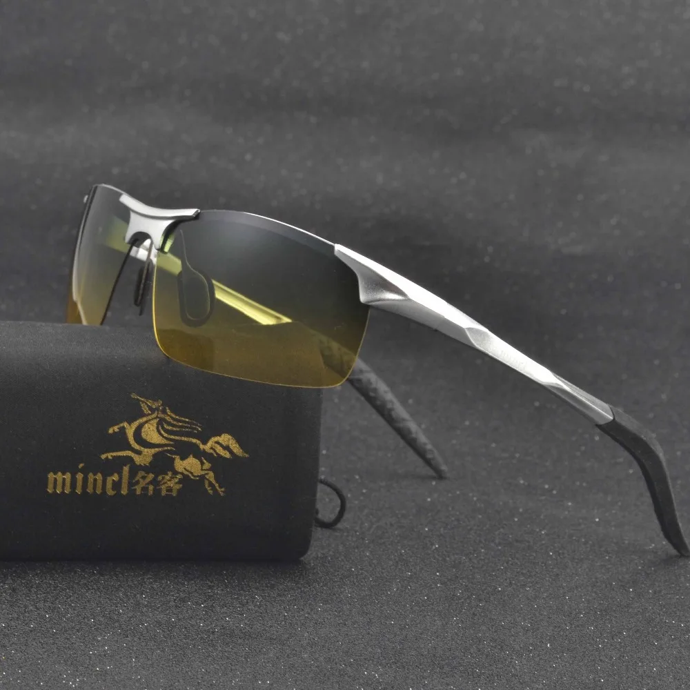 Алюминиевые очки для ночного вождения с антибликовым покрытием видения мужские