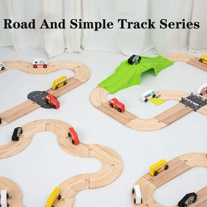 

Wooden Train Track Toy Electric High-speed Rail Double Track Railway Track Set Educational Toy Boy Road Set Toys for Kid Gifts