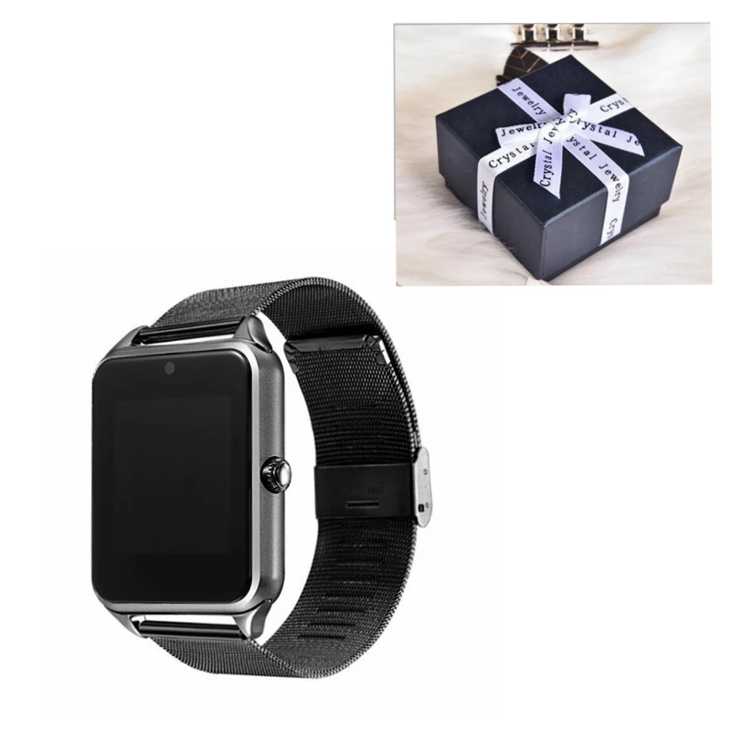 BK add BK gift box Z60 Смарт-часы GT08 плюс металлический ремешок Поддержка камеры SIM TF карта Bluetooth Совместимость Android PK Y1 S8 X7D DZ09 V8 Часы 1yw - Цвет: BK add BK gift box