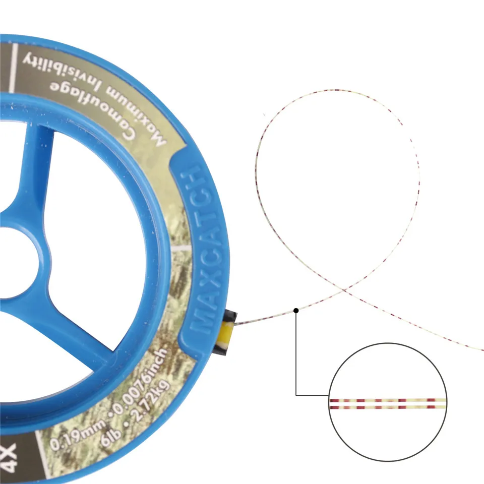 Maximumcatch Tippet Line (2x,3x,4x,5x,6x,7x) Klare Tippet-Schnur zum Fliegenfischen mit Tippet-Halter und Spule – Detail 9