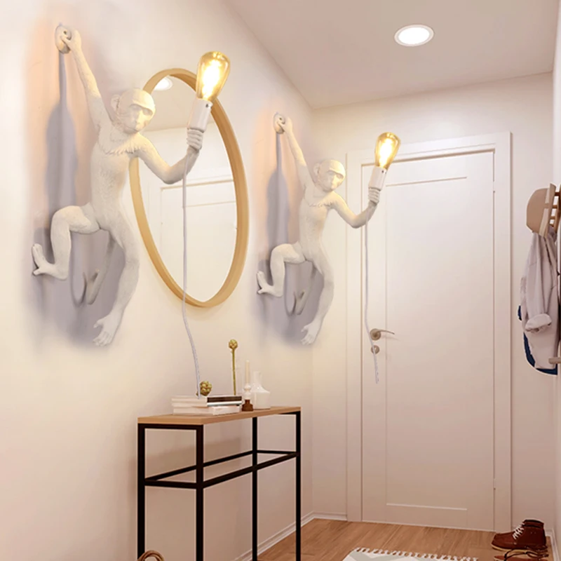 

Modern Led Monkey Wall Lamp For Home Decoration Art Living Room Wall Light Restaurant Hotel Hanging Indoor Lighting Dining Room