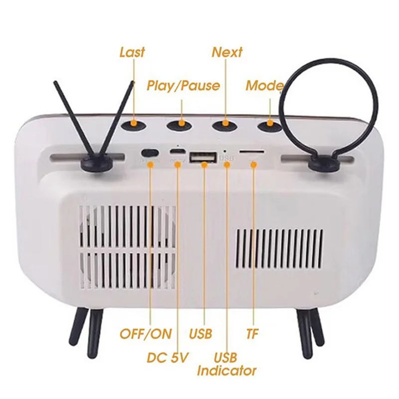 3 в 1 беспроводной динамик Ретро ТВ мини портативный Bluetooth бас мобильный телефон