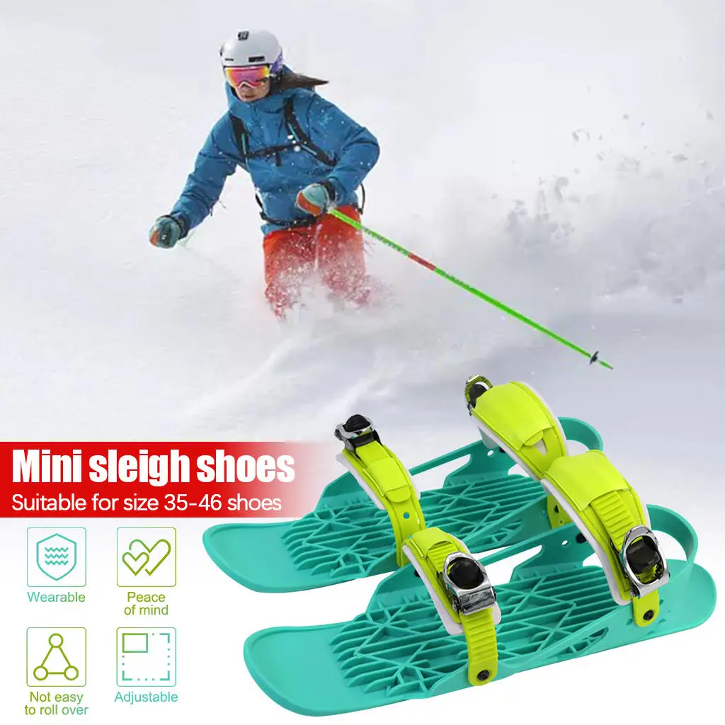 

Мини-коньки для лыж, регулируемые, легко останавливающиеся снегоступы для зимних видов спорта на открытом воздухе