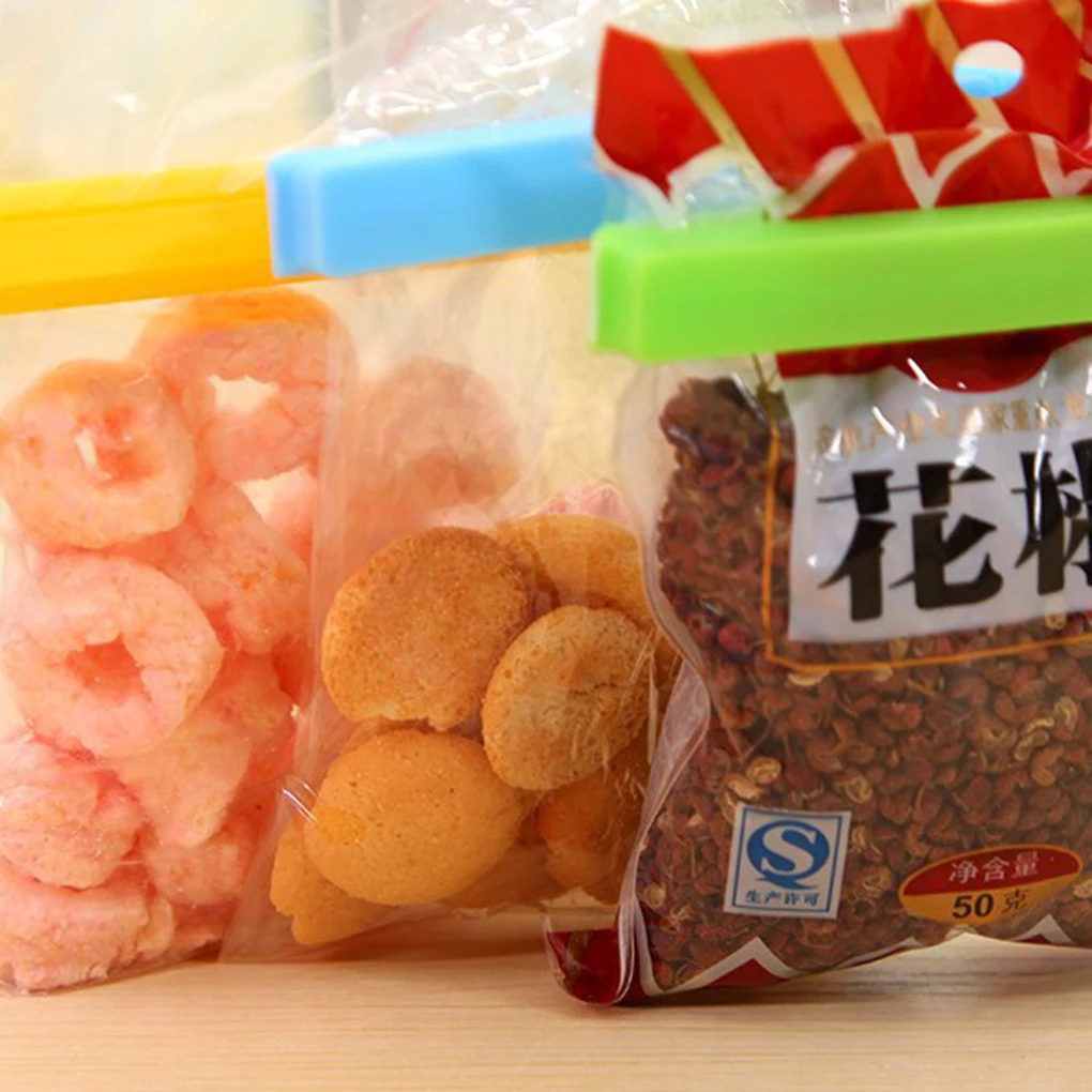 

5pcs Strong Food Sealed Clips Plastic Sealing Clips Snack Bag Helper Color Random Home Storage Organizer Bag Clip