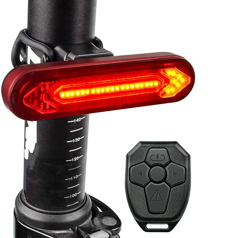

Bike Tail Light with Turn Signal/Remote Controller Rechargeable LED Bike Taillight, Safety Cycling Rear Light for Bike