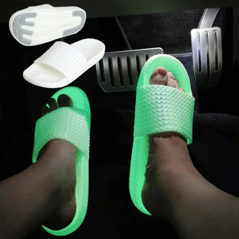 Летние светящиеся тапочки унисекс пляжные сандалии для улицы легкие