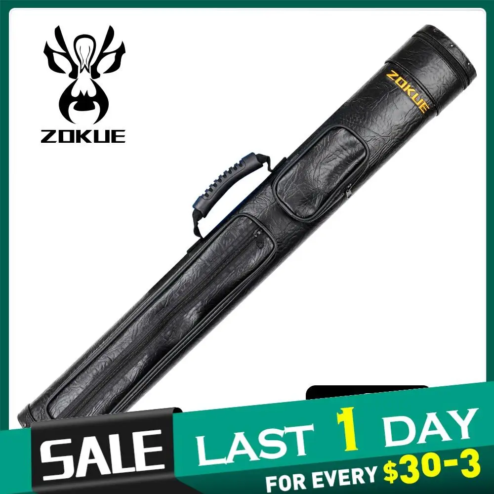 

ZOKUE High Quality Billiard Pool Cue Case 4 Holes PU Cue Case 1/2 Split Durable Black Billard Professional Billiards Accessories
